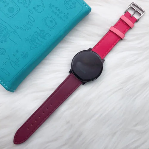Bracelet cuir Duo Withings ScanWatch 2 - 42mm (rose brillante/marron foncé)