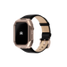 Reqior Apple Watch 45mm Metal Case with Leather Strap (Rose Gold/Black)