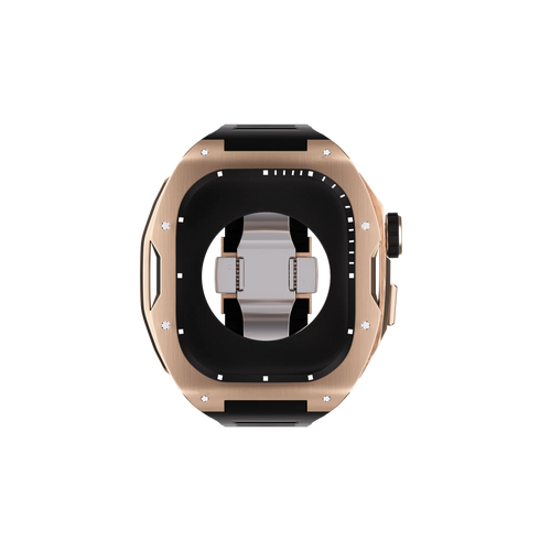 Reqior Boîtier avec bracelet en caoutchouc Apple Watch 45mm (rose or)
