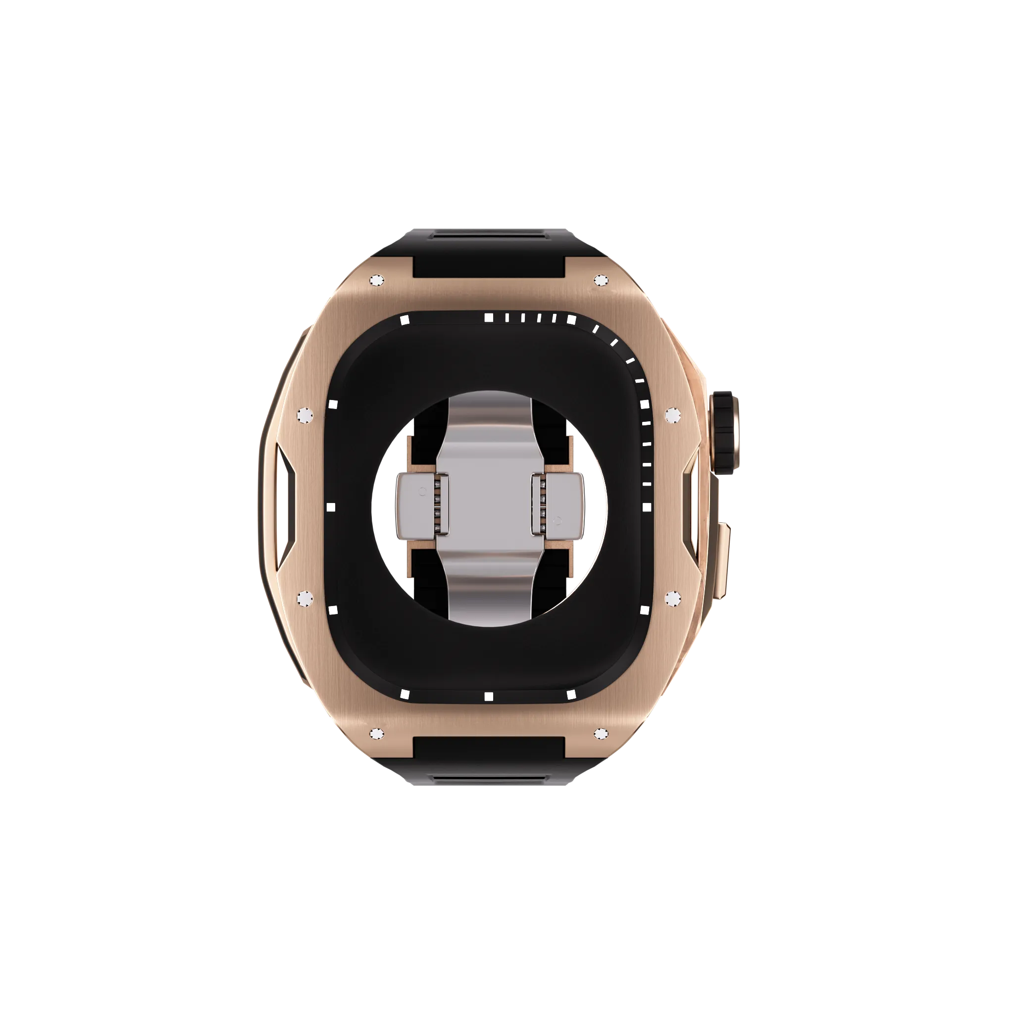 Reqior Boîtier avec bracelet en caoutchouc Apple Watch 45mm (rose or)