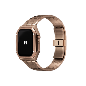 Reqior Apple Watch 45mm Case with Steel Strap (Rose Gold)
