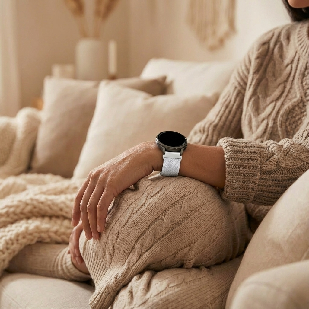 Bandz Bracelet tressé réglable Garmin Forerunner 265s (blanc)