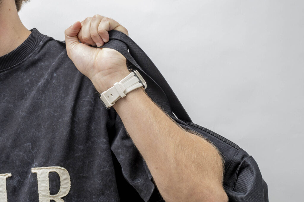 BALR. Apple Watch Ultra Liquid Silicone Strap (Beige/Black)