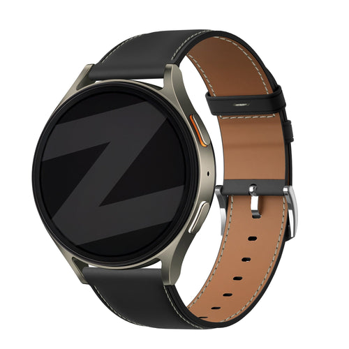 Bandz Bracelet cuir 'Easy fit' Amazfit Balance 2 (noir)
