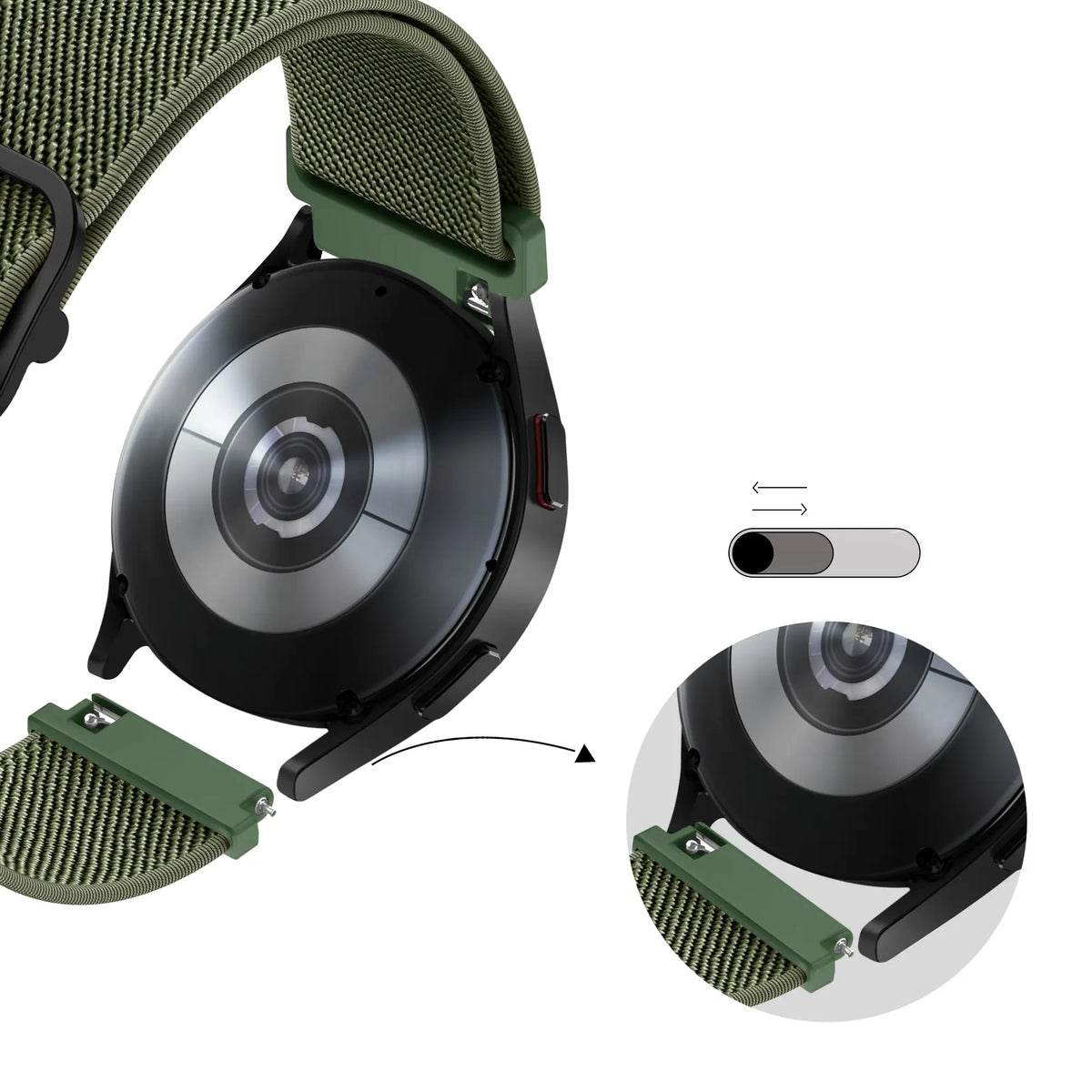 Bandz Bracelet élastique OnePlus Watch 3 - 43mm (vert militaire)