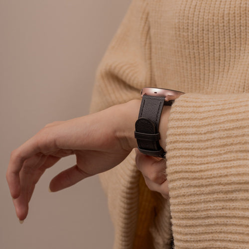 Bracelet cuir Samsung Galaxy Watch FE (serré-noir)