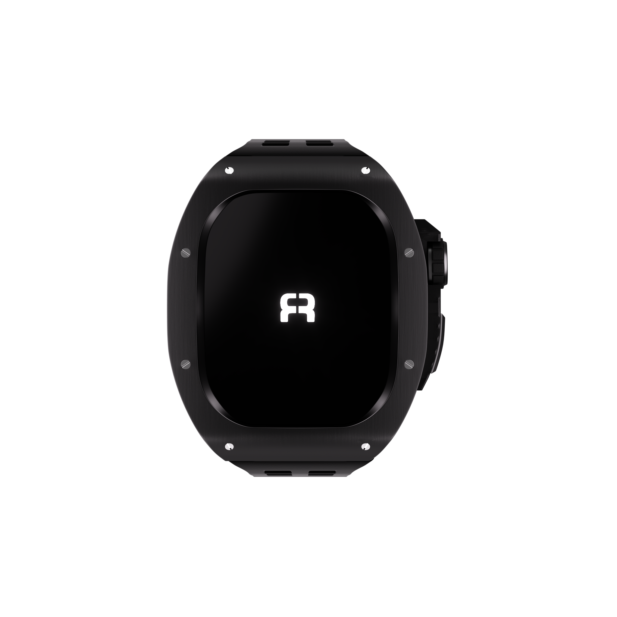 Reqior Boîtier en polymère et acier avec bracelet en caoutchouc Apple Watch 45mm (noir)