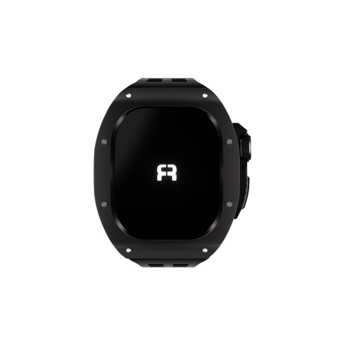 Reqior Boîtier en polymère et acier avec bracelet en caoutchouc Apple Watch 45mm (noir)