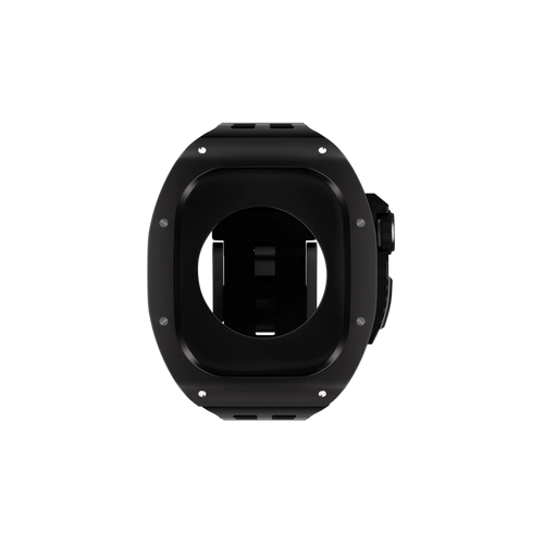 Reqior Boîtier en polymère et acier avec bracelet en caoutchouc Apple Watch 45mm (noir)