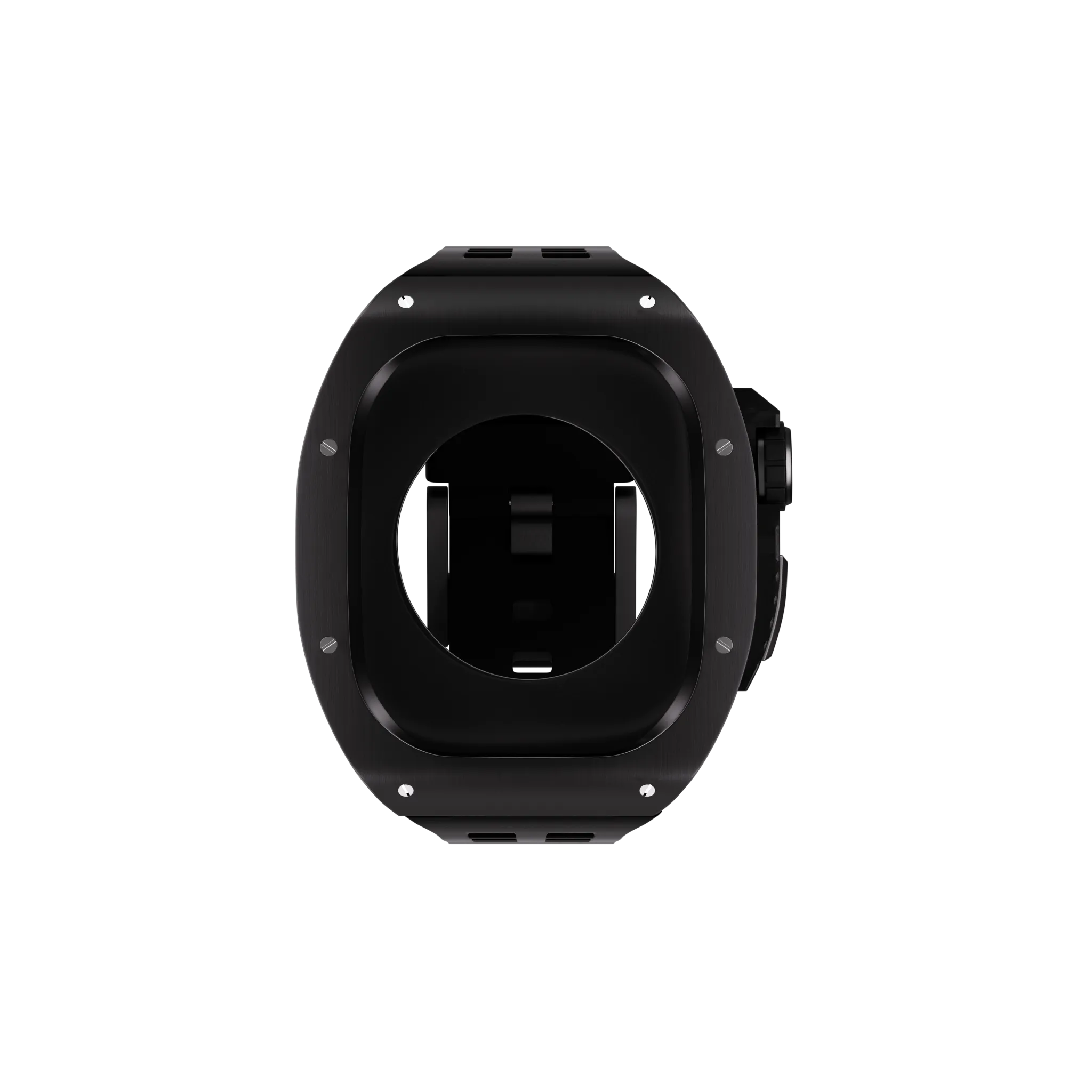 Reqior Boîtier en polymère et acier avec bracelet en caoutchouc Apple Watch 45mm (noir)