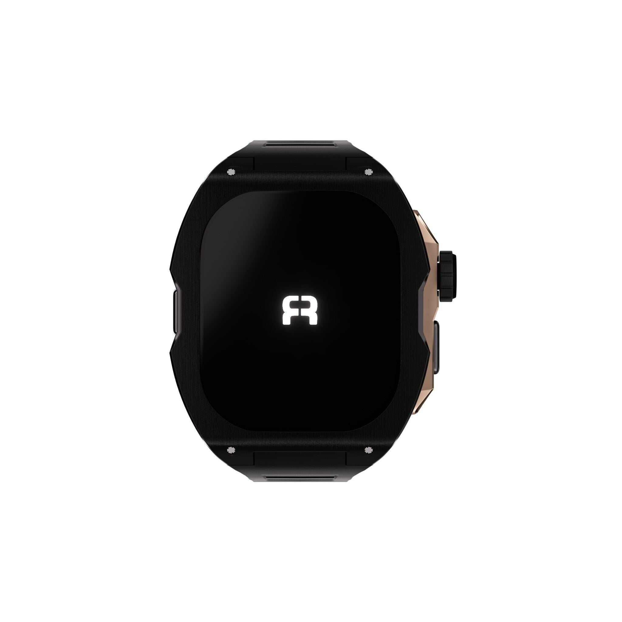 Reqior Boîtier avec bracelet en caoutchouc Apple Watch Ultra (noir/rose or)