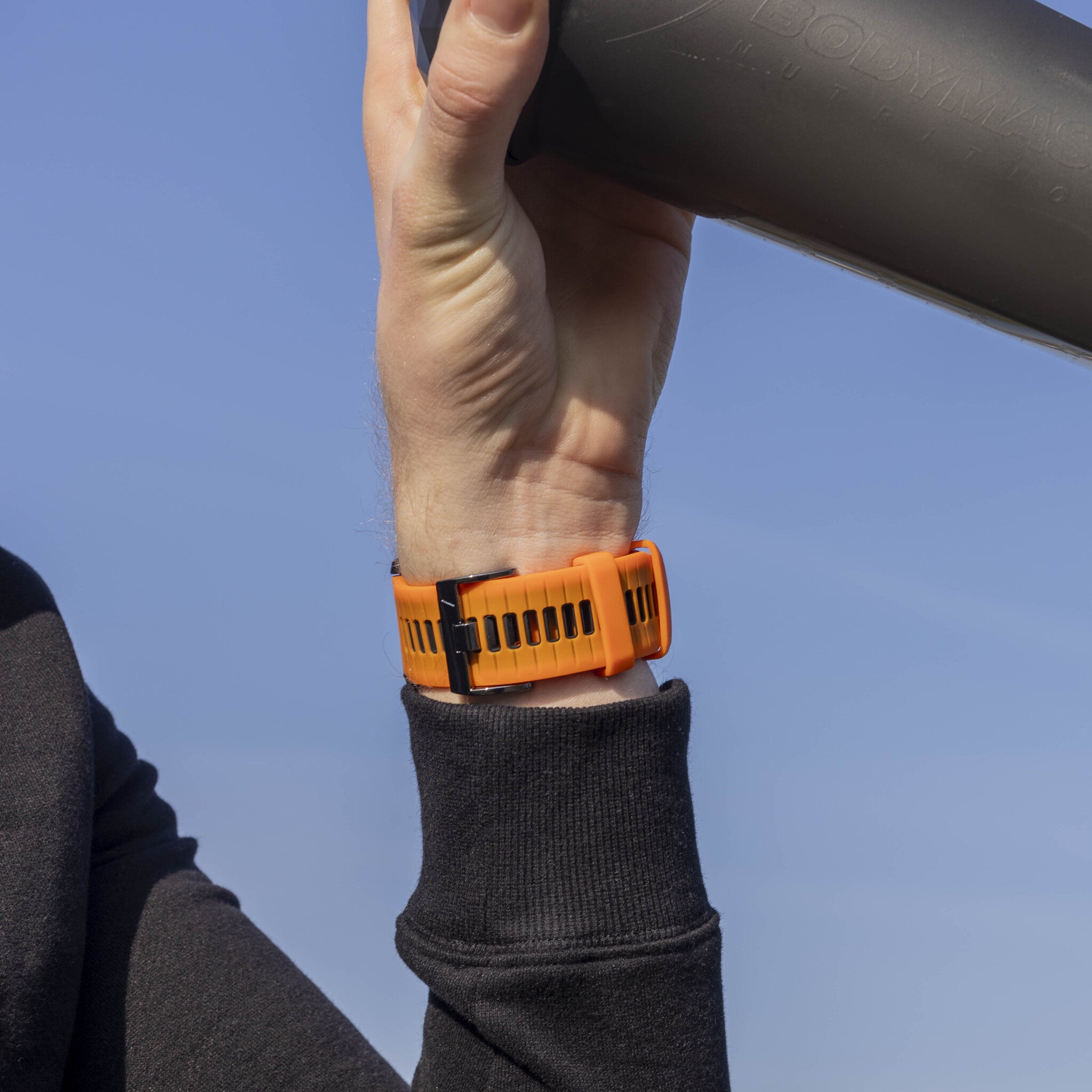 Bracelet sport avec boucle Garmin Descent MK1 (orange/noir)