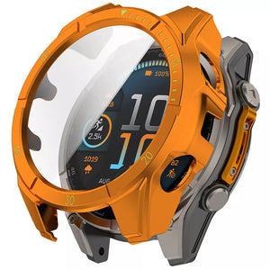 Coque rigide avec verre Garmin Fenix 8 - 47mm SOLAR (orange/vert)
