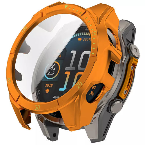 Coque rigide avec verre Garmin Fenix 8 - 47mm SOLAR (orange/vert)