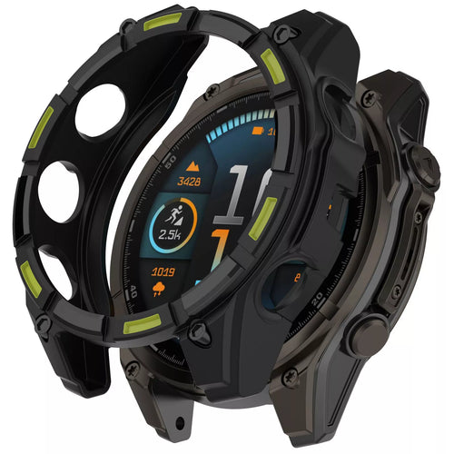 Coque TPU robuste Garmin Fenix 8 - 47mm AMOLED (noir/vert)