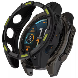 Coque TPU robuste Garmin Fenix 8 - 47mm SOLAR (noir/vert)