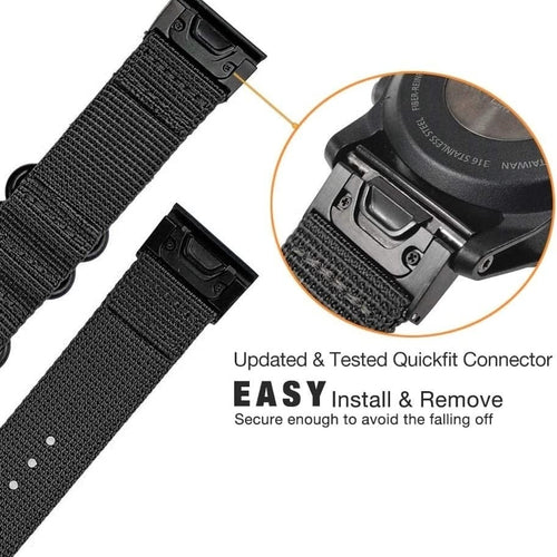 Bracelet nylon avec boucle Garmin Approach S70 - 47mm (noir)
