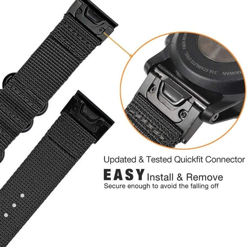 Bracelet nylon avec boucle Garmin D2 Mach 2 - 51mm (noir)