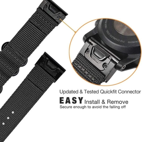 Bracelet nylon boucle Garmin Tactix 7 (noir)