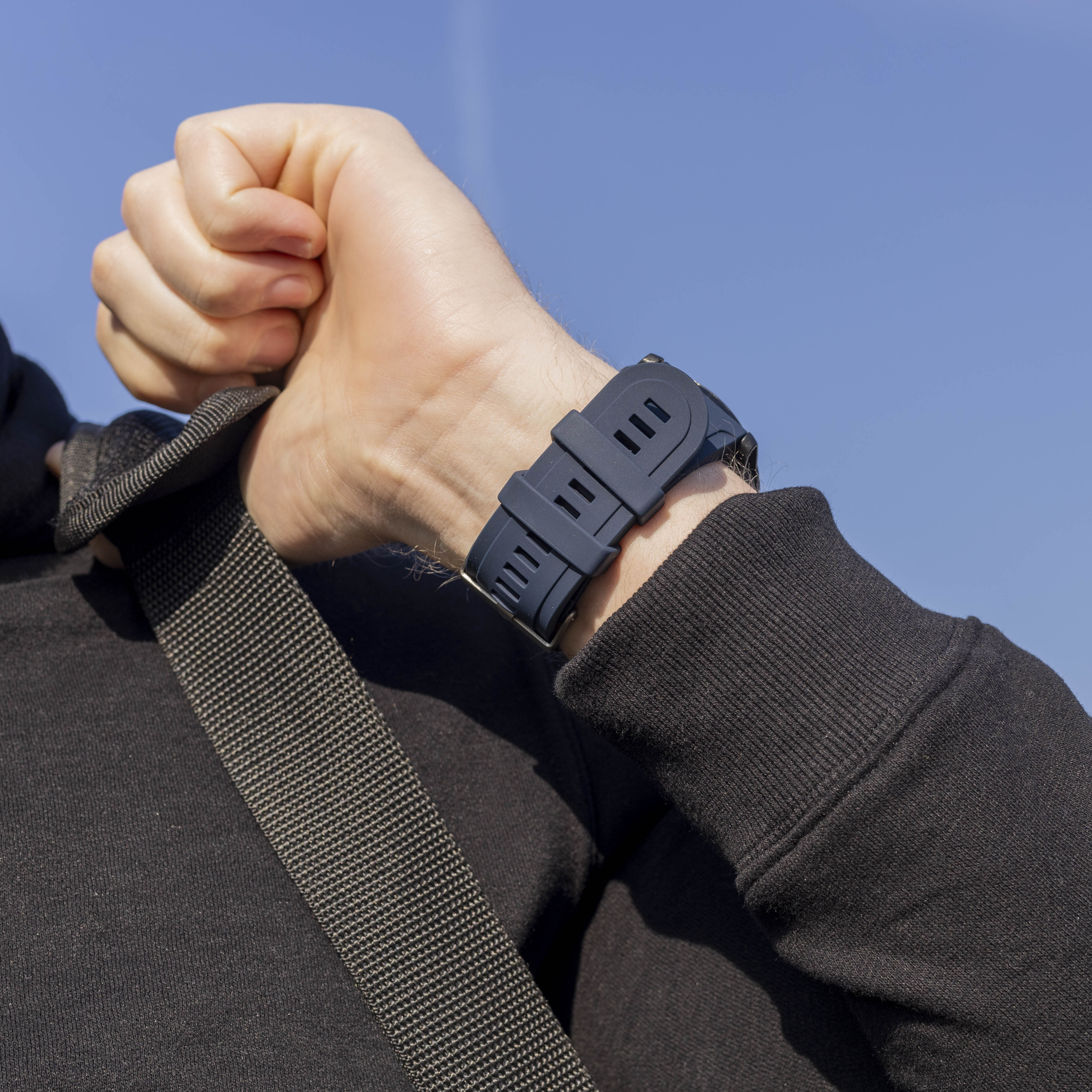 Bracelet silicone brillant Garmin Fenix 5x/6x (bleu foncé)