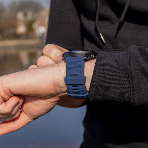 Bracelet en silicone Garmin Quatix 3 / 6x / 7x Solar (bleu foncé)