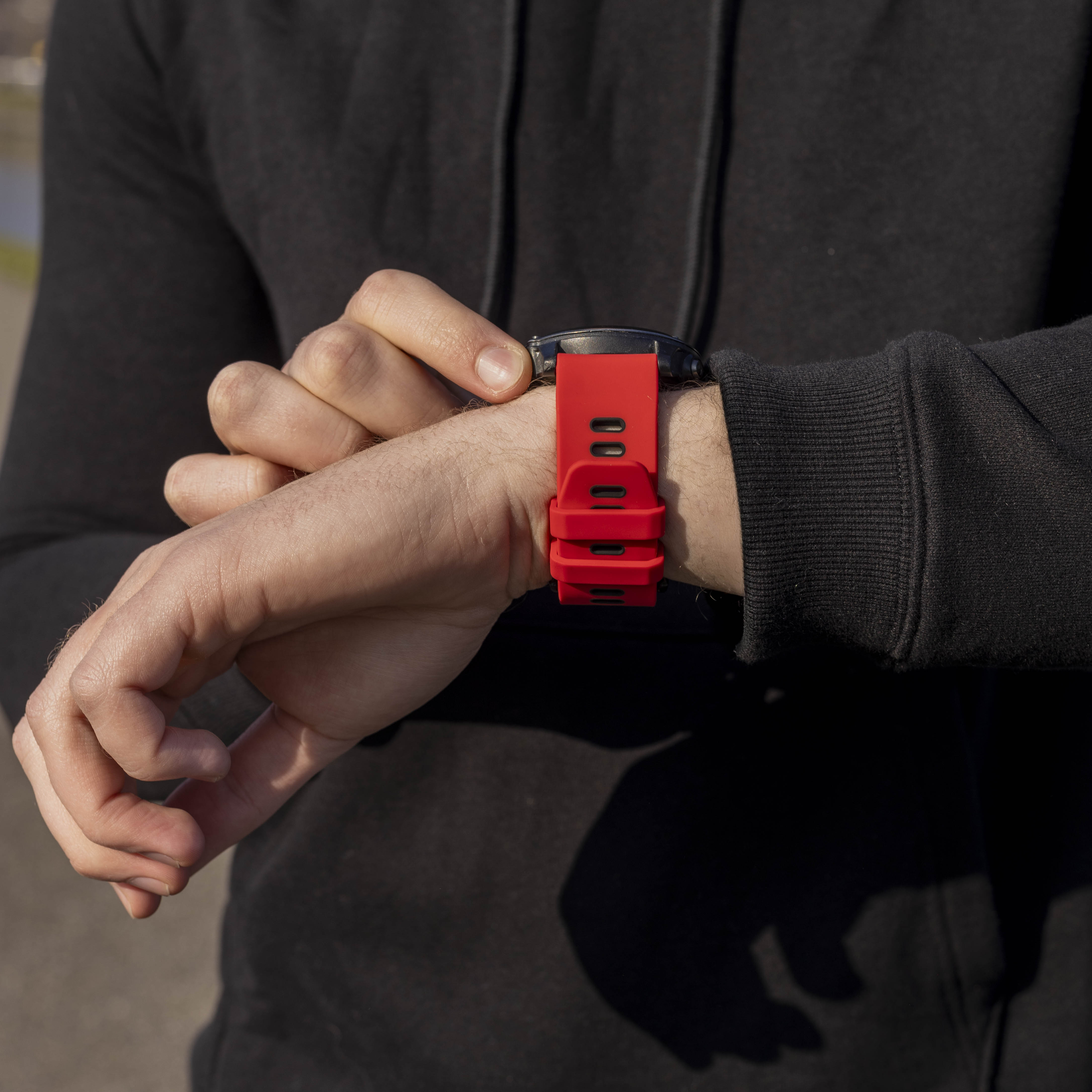 Bracelet sport á boucle Garmin Fenix 3 (rouge/noir)