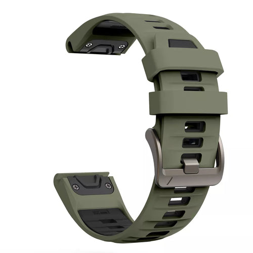 Bracelet sport 'a boucle Garmin Instinct 3 - 50mm (vert olive/noir)