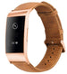 Bracelet cuir Fitbit Charge 3 avec boucle rose (marron)