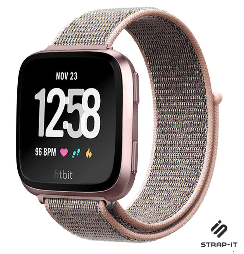 Bracelet nylon Fitbit Versa (rose)