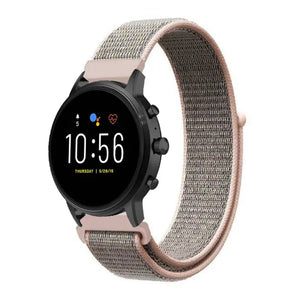 Bracelet nylon Fossil Gen 4 Explorist HR (gris/rose)