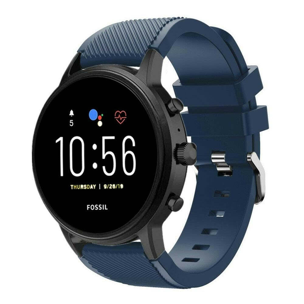 Bracelet silicone Fossil Gen 4 Explorist HR (bleu foncé)