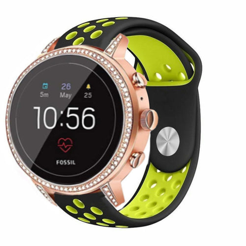 Bracelet sport Fossil Gen 4 Venture HR (noir/jaune)