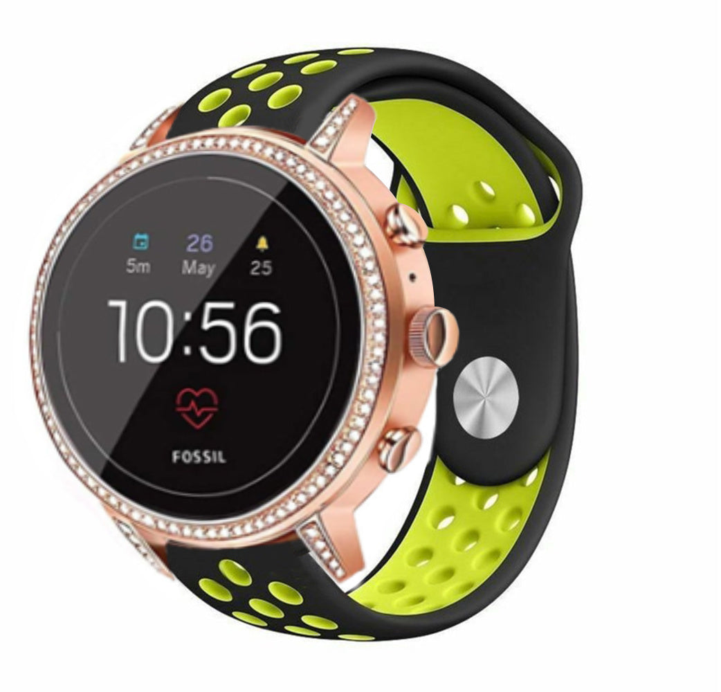 Bracelet sport Fossil Gen 4 Venture HR (noir/jaune)