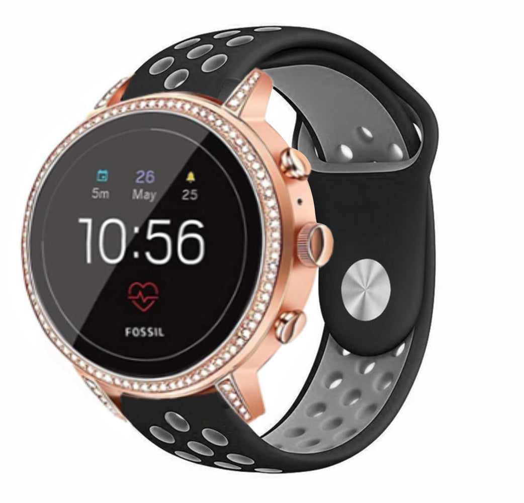 Bracelet sport Fossil Gen 4 Venture HR (noir/gris)