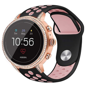 fossil-gen-5e-42mm-silicone-zwart-roze