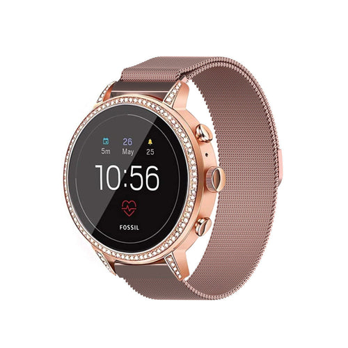 Bracelet milanais Fossil Gen 4 Venture HR (rose)