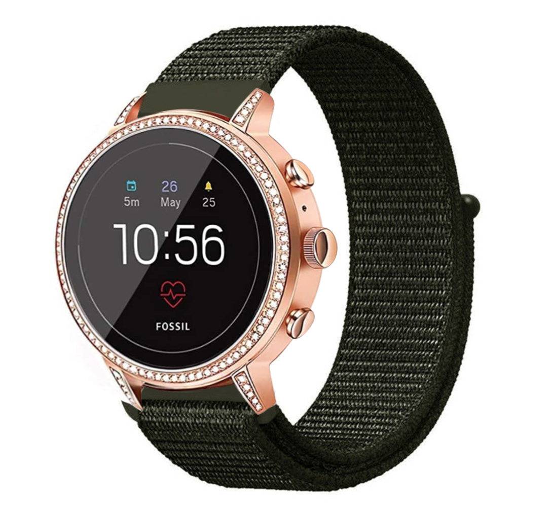 Bracelet nylon Fossil Gen 4 Venture HR (vert foncé)