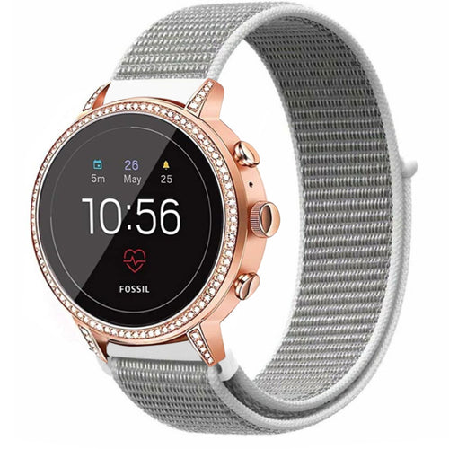 Bracelet nylon Fossil Gen 4 Venture HR (blanc/gris)