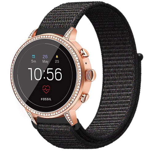 Bracelet nylon Fossil Gen 4 Venture HR (noir)