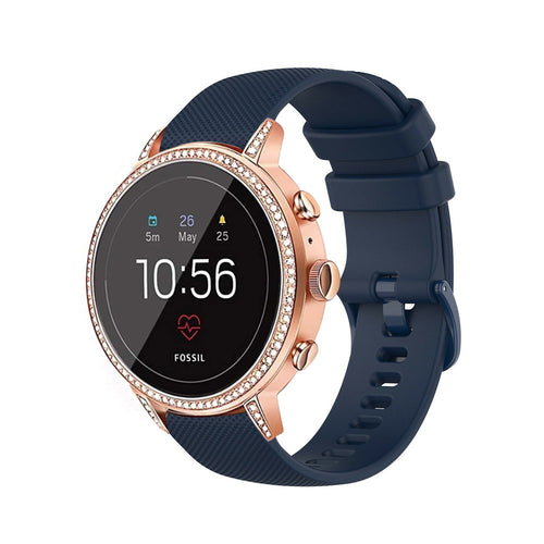 Bracelet silicone Fossil Gen 4 Venture HR (bleu foncé)