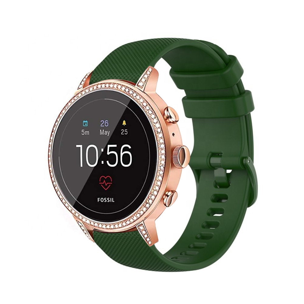 Bracelet silicone Fossil Gen 4 Venture HR (vert militaire)