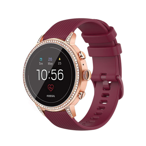 Bracelet silicone Fossil Gen 4 Venture HR (rouge foncé)
