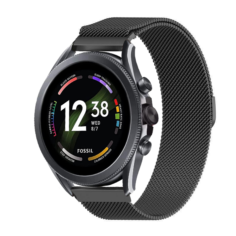 Fossil Gen 44mm Milanese Strap (Black)