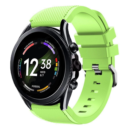 fossil-gen-6-44mm-siliconen-bandje-lichtgroen
