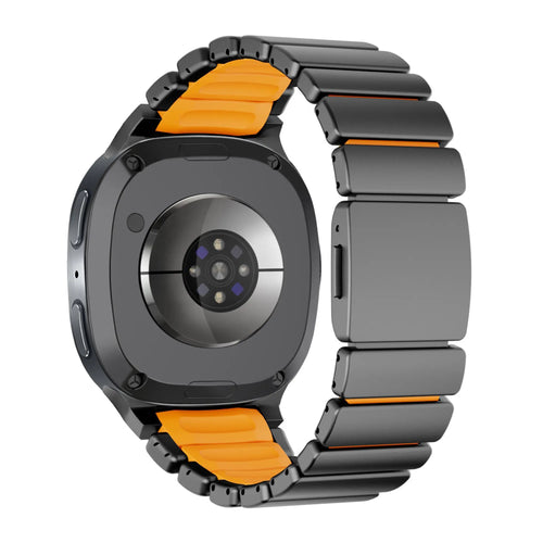 Bandz Samsung Galaxy Watch 8 Classic Titanium Strap 'Hybrid' (Black/Orange)