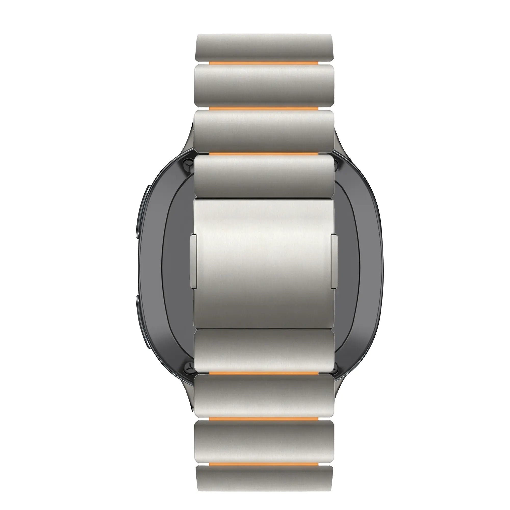 Bandz Samsung Galaxy Watch 8 - 44mm Titanium Strap 'Hybrid' (Titanium/Orange)