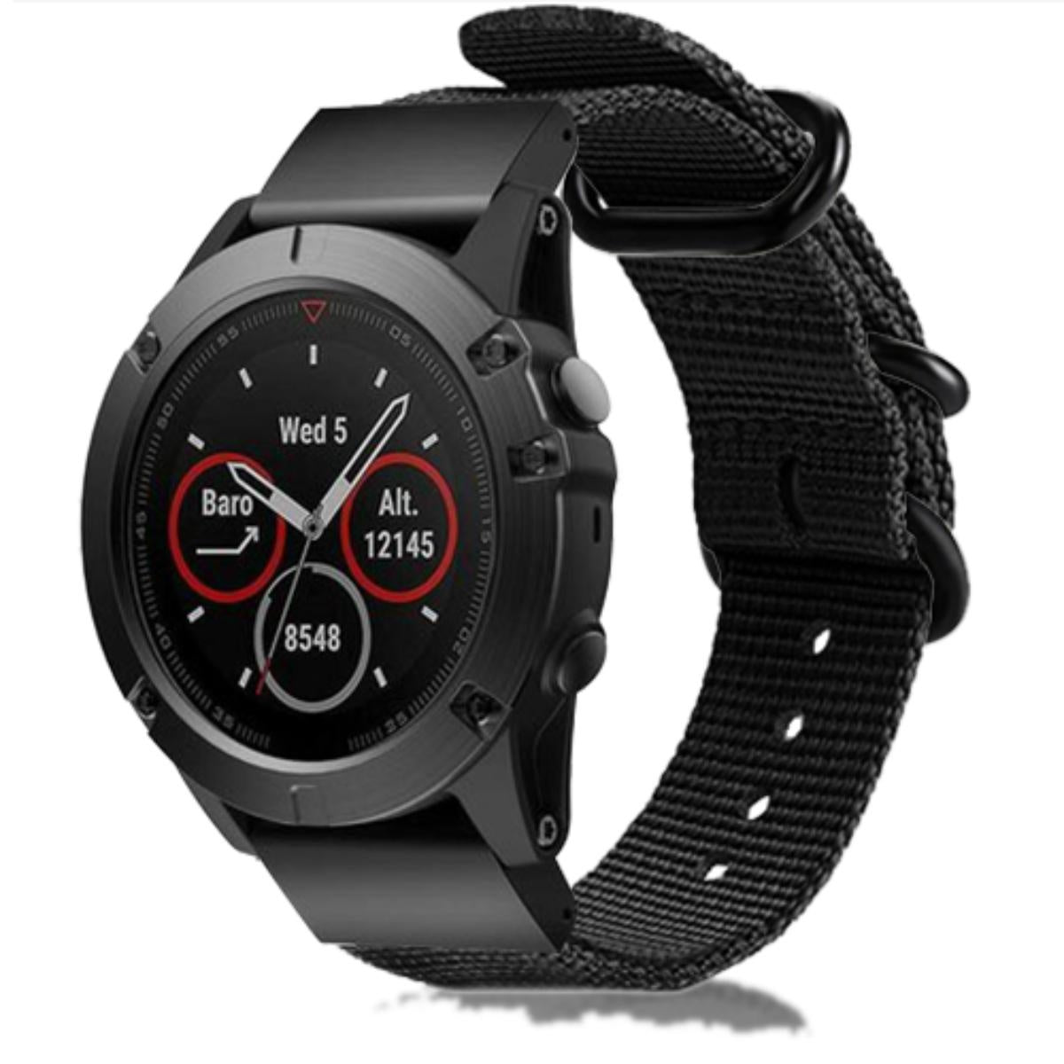 Bracelet nylon avec boucle Garmin Fenix 7 (noir)