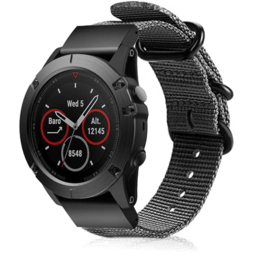 Bracelet nylon á boucle Garmin Instinct 3 - 45mm (gris)