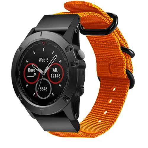 Garmin Quatix 8 Pro - 47mm Nylon Buckle Strap (Orange)