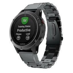 Bracelet acier Garmin Instinct 3 - 45mm (noir)